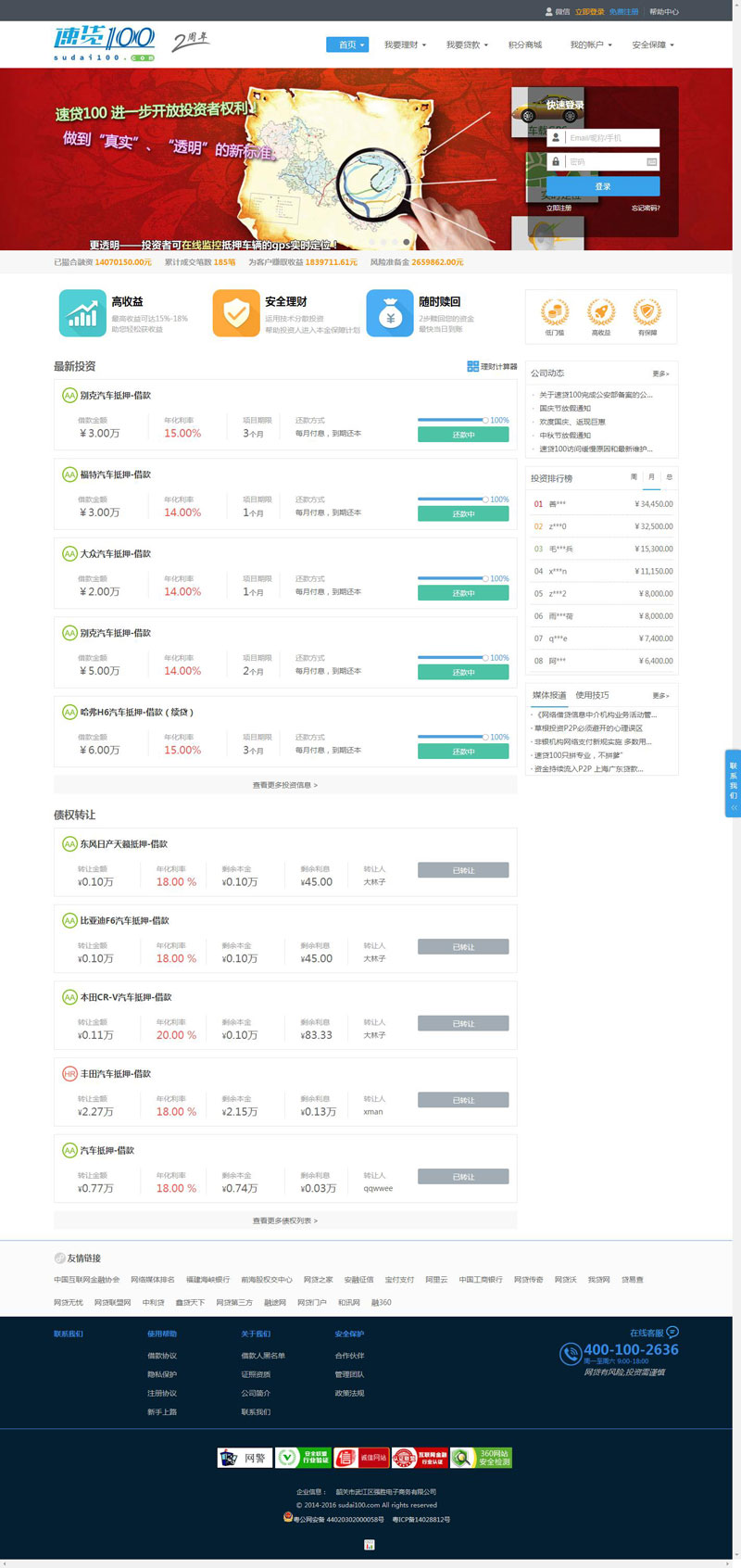速貸100_金融p2p網(wǎng)站建設(shè)案例_金融p2p網(wǎng)站建設(shè)_p2p網(wǎng)貸網(wǎng)站建立_p2p理財網(wǎng)站建立