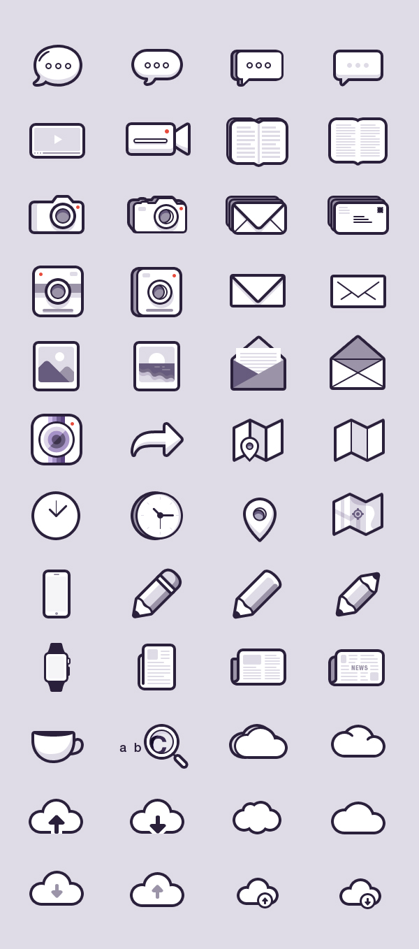 Free Pixel perfect Social, Mobile Icons PSD (48 Icons)